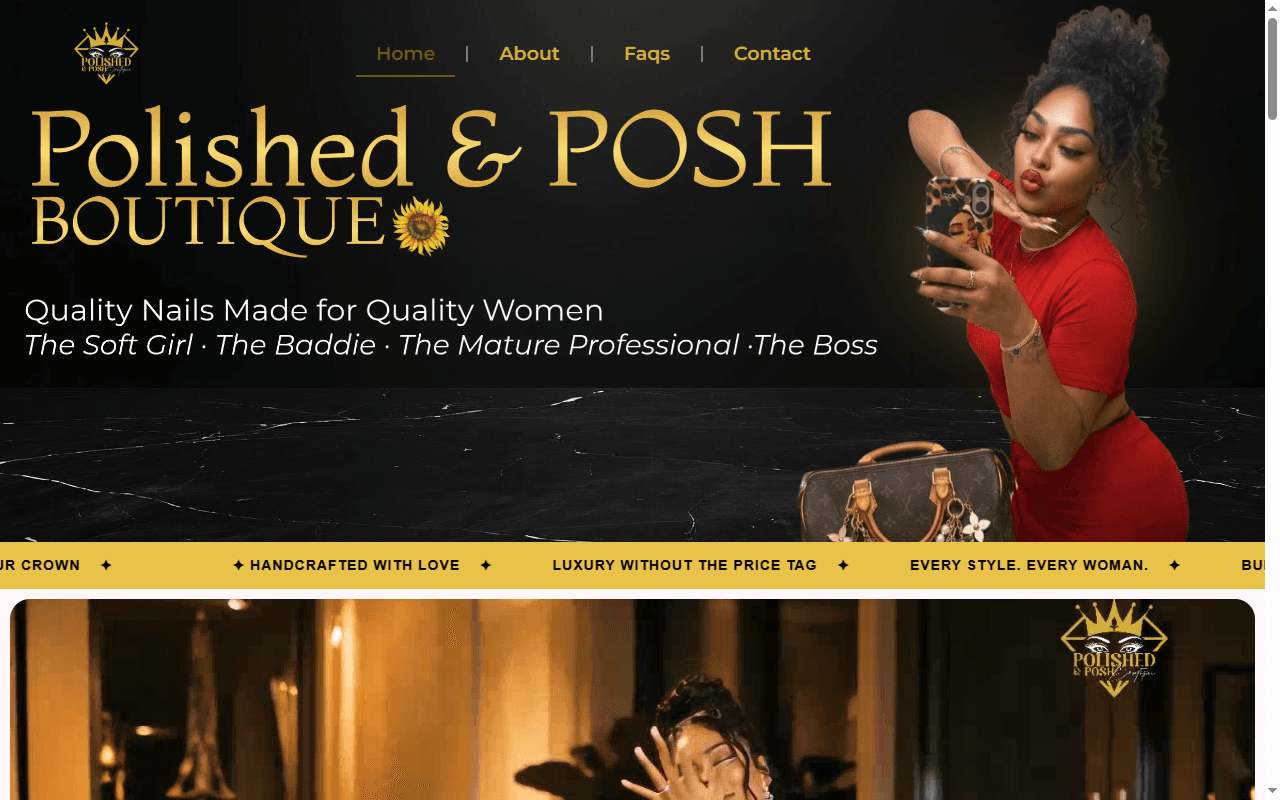 Polished & Posh Boutique website screenshot